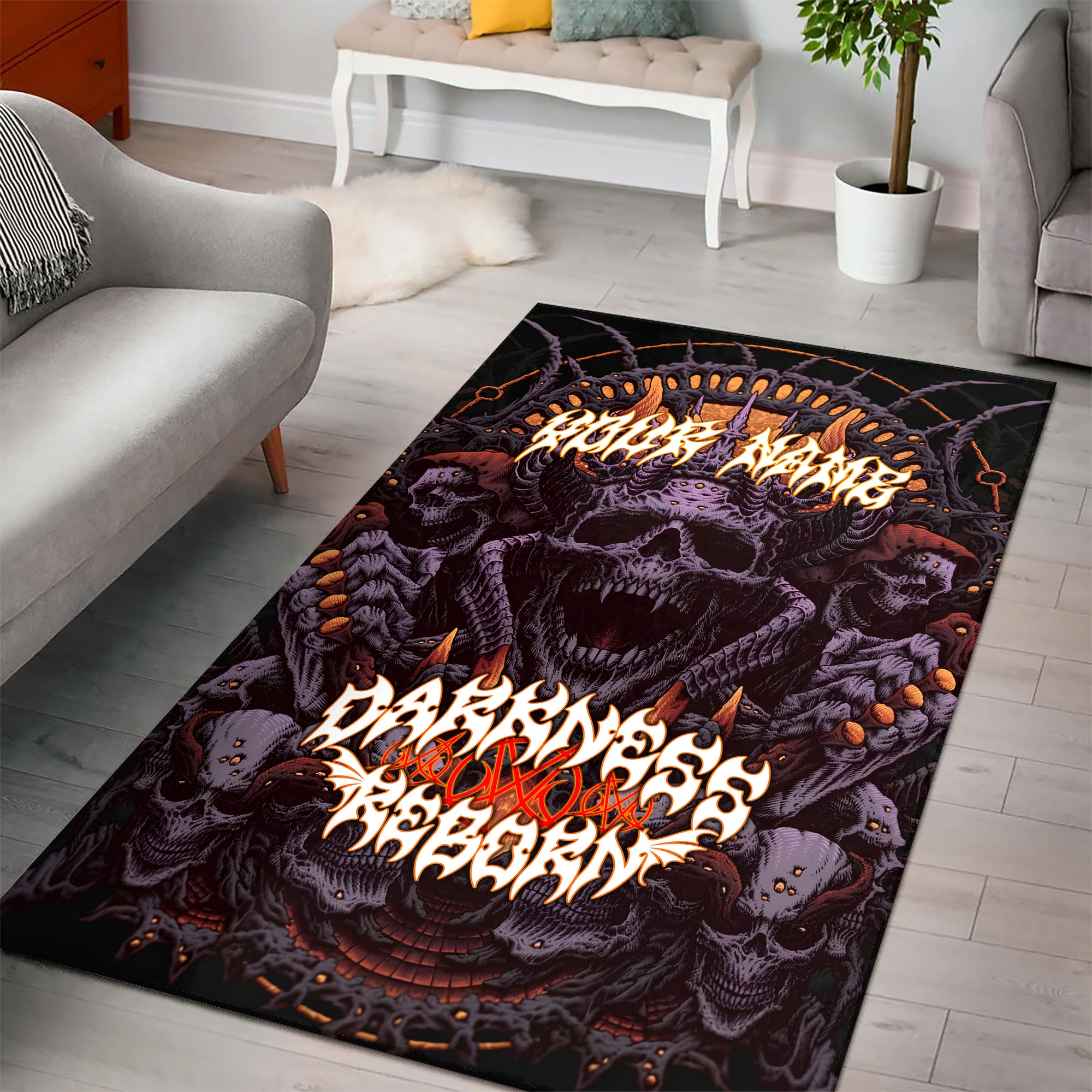 Personalised Darkness Reborn Design Halloween Vibes Area Rug - TH02