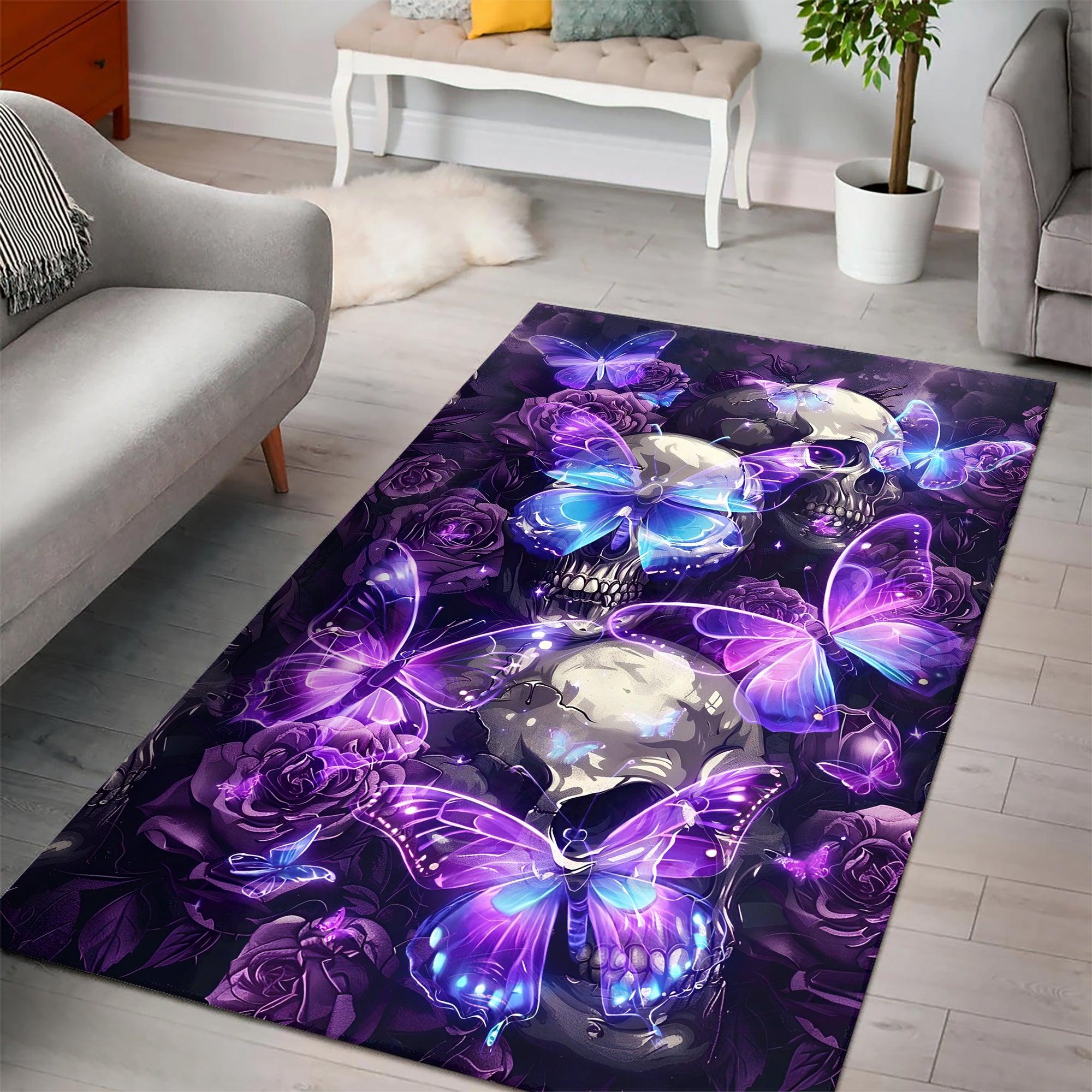 Nocturne Wings Design Halloween Vibes Area Rug - TH02