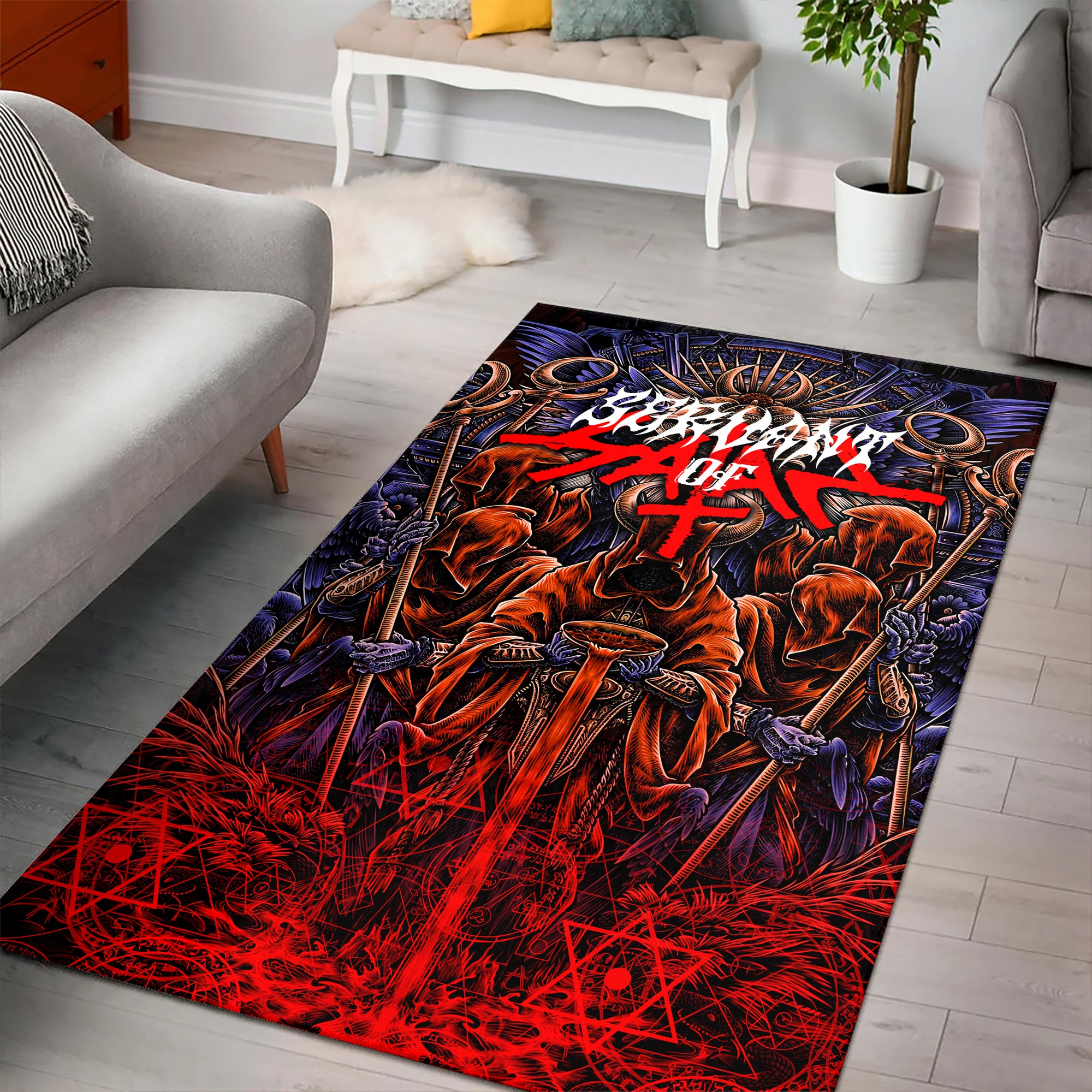 Servant Of Satan Design Halloween Vibes Area Rug - TH02