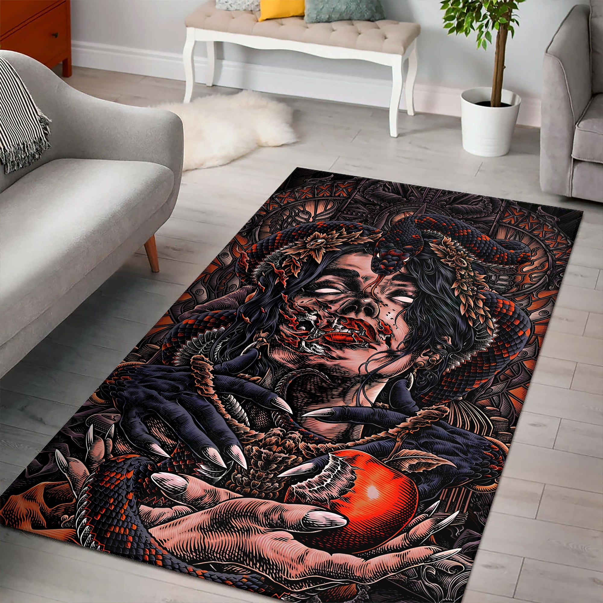 Fallen Angel Design Halloween Vibes Area Rug - TH02
