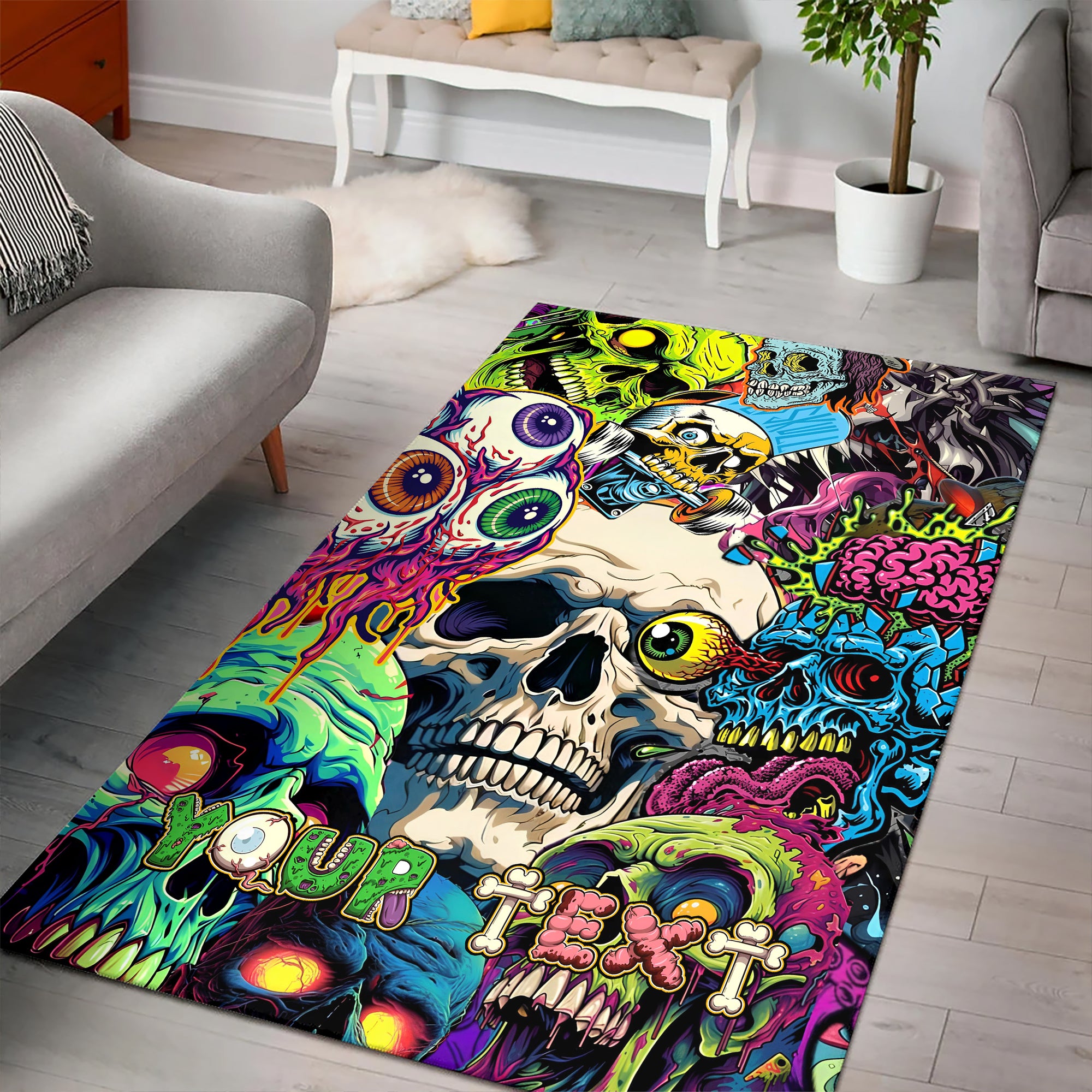 Personalised Death Is Only The Beginning Design Halloween Vibes Area Rug - TH02