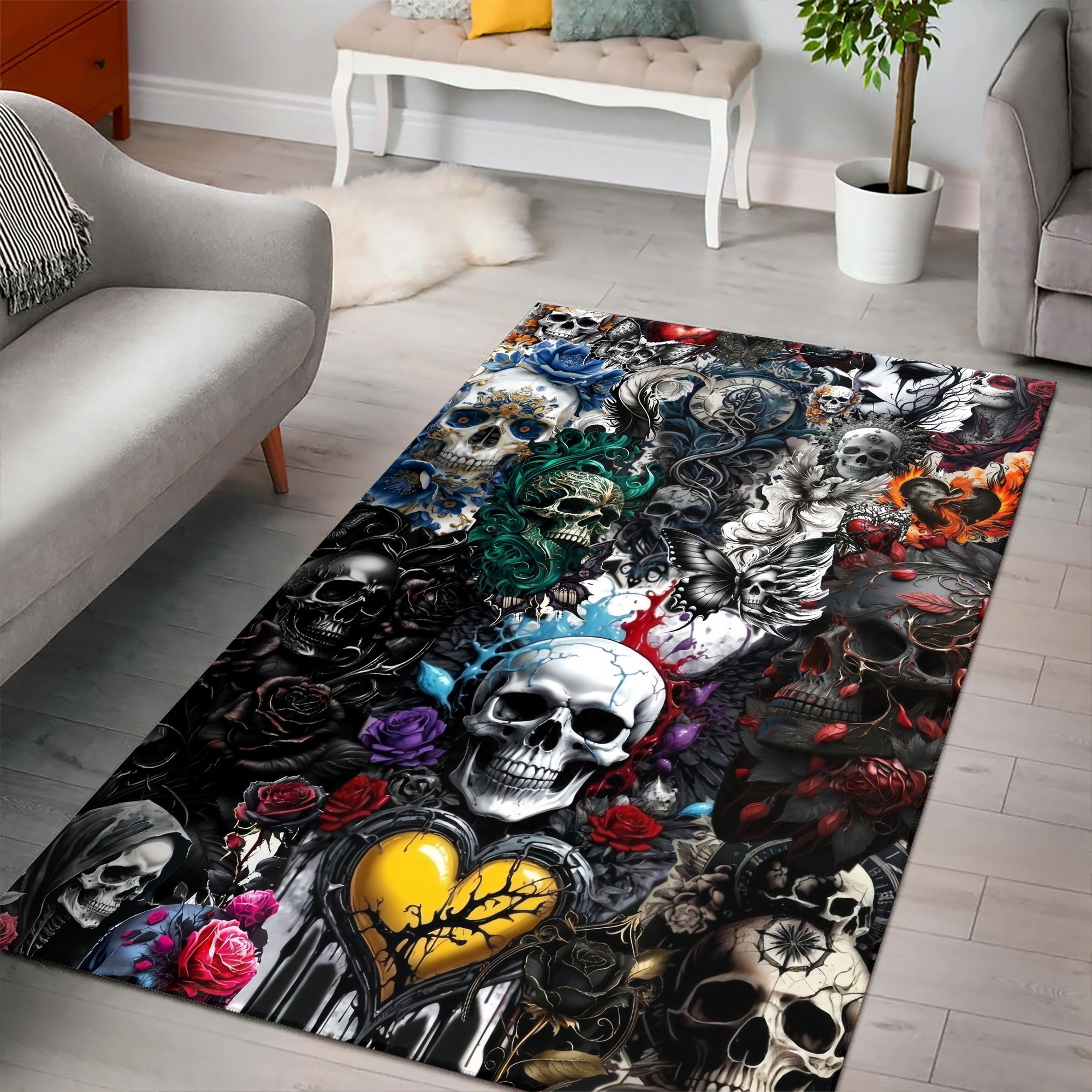 Painted Pain Design Halloween Vibes Area Rug - TH02
