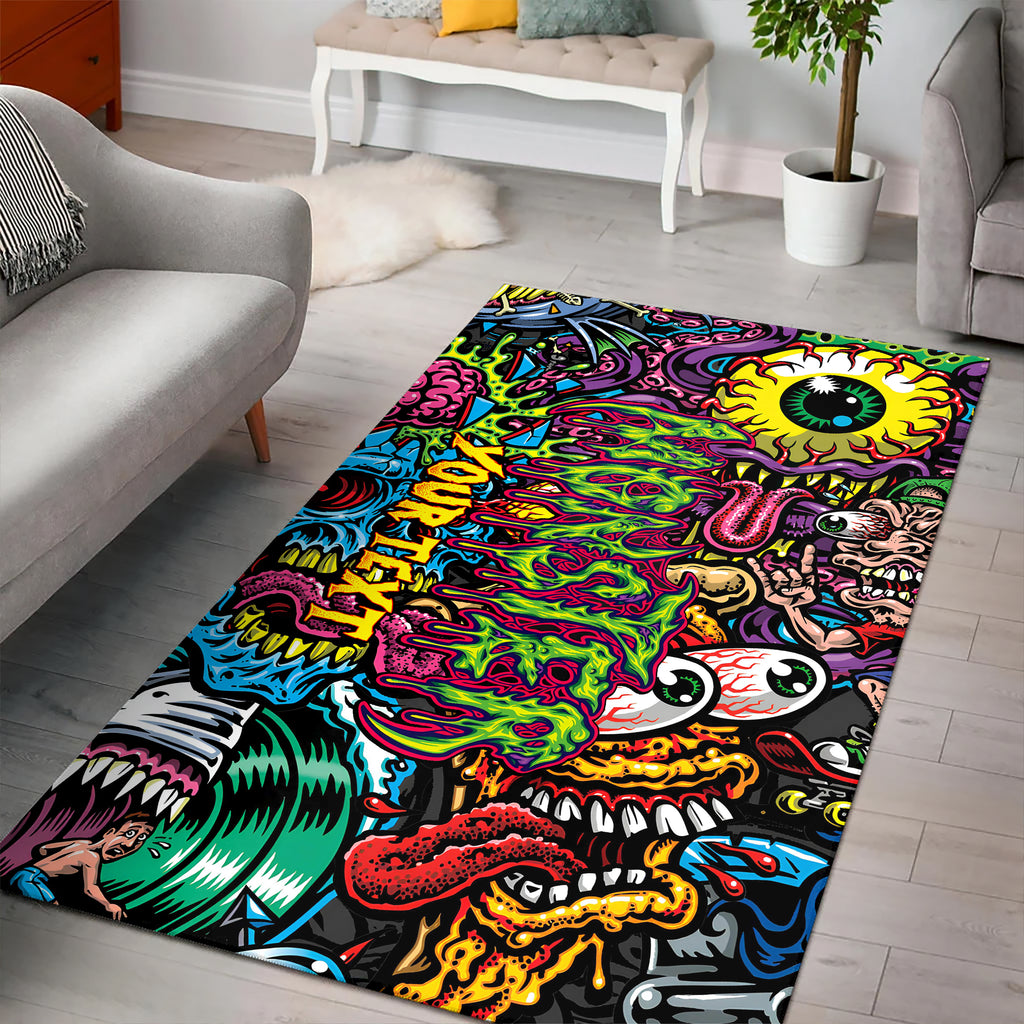 Monster Mashup Design Halloween Vibes Area Rug - TH02