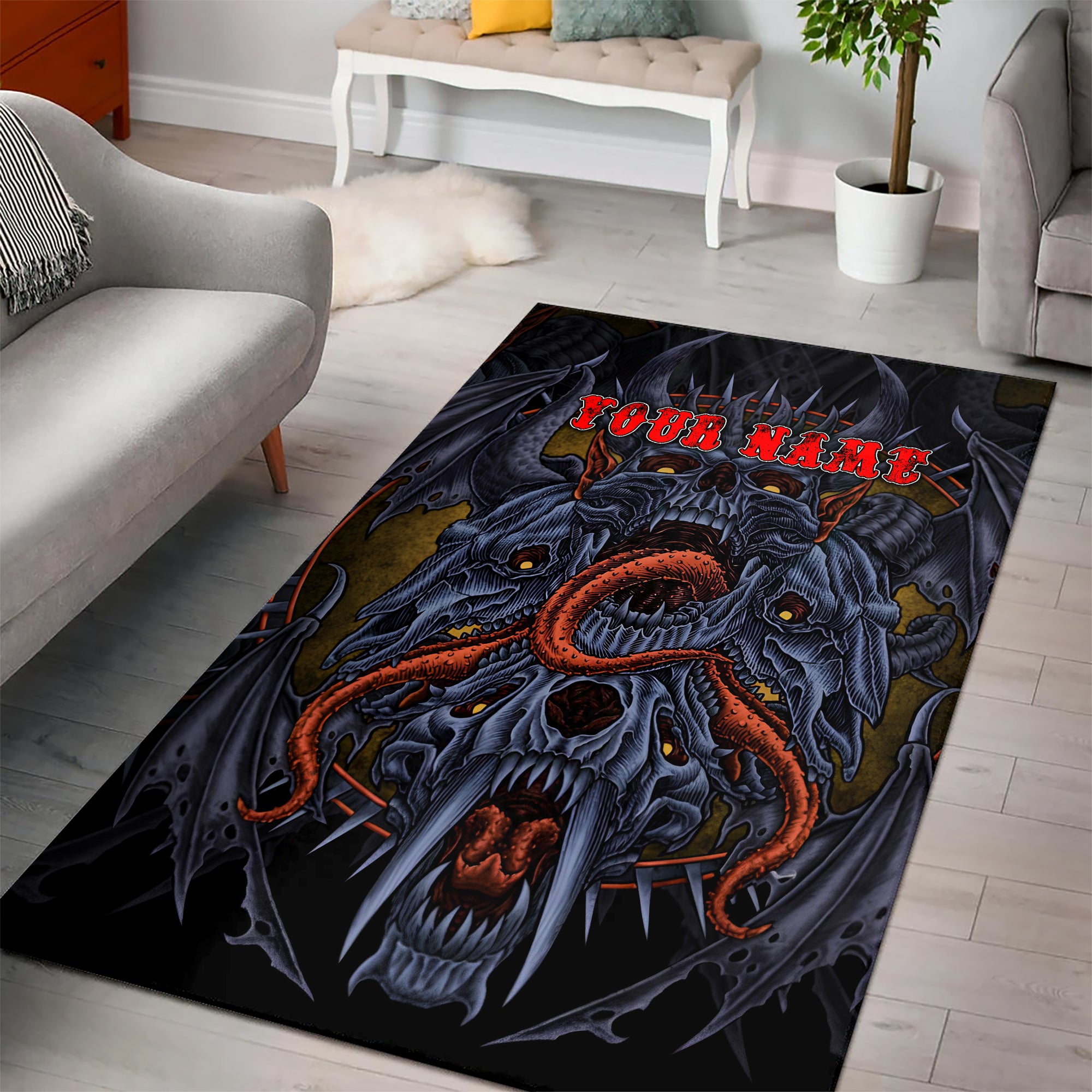 Personalised Monster Origin Design Halloween Vibes Area Rug - TH02