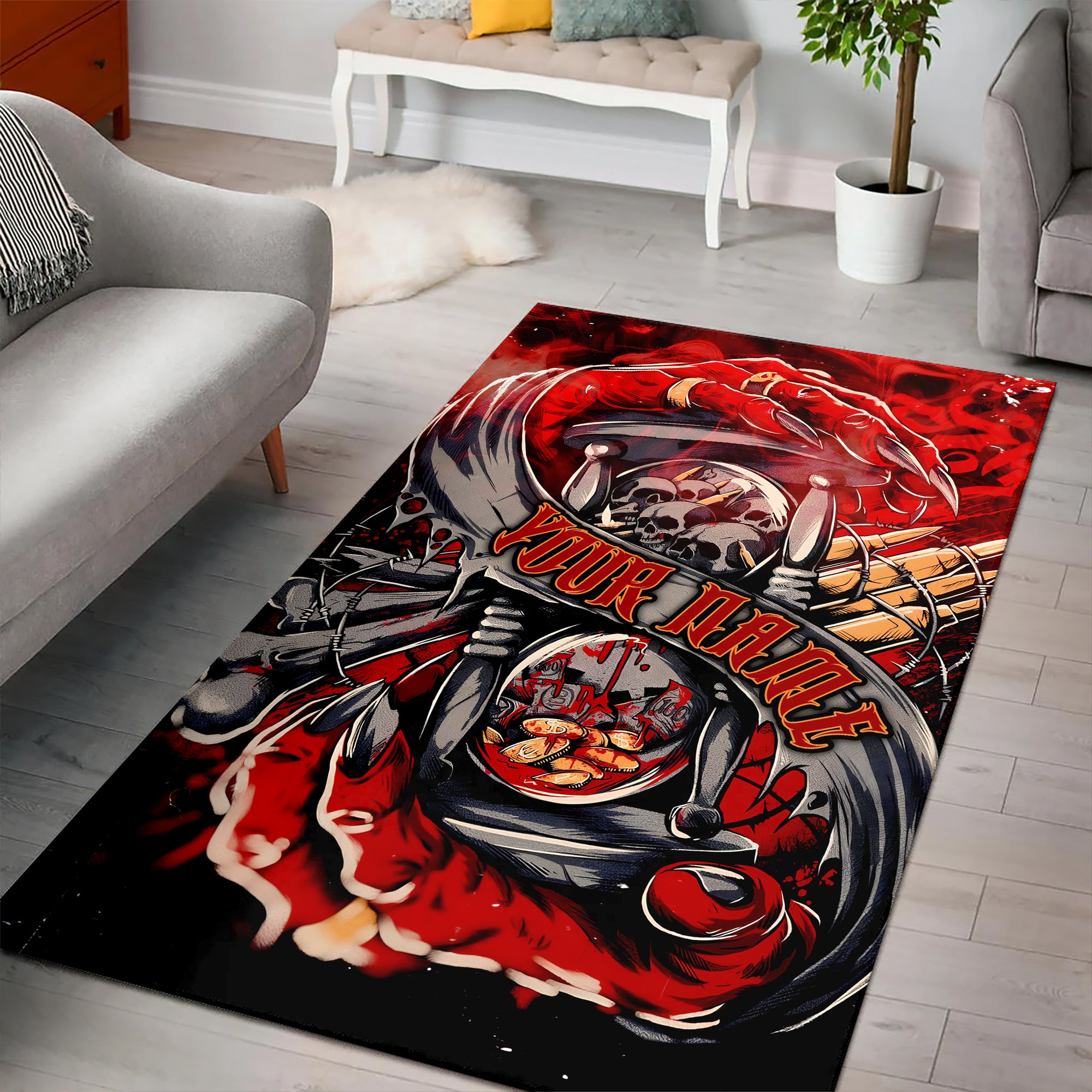 Personalised Time Of Fate Design Halloween Vibes Area Rug - TH02