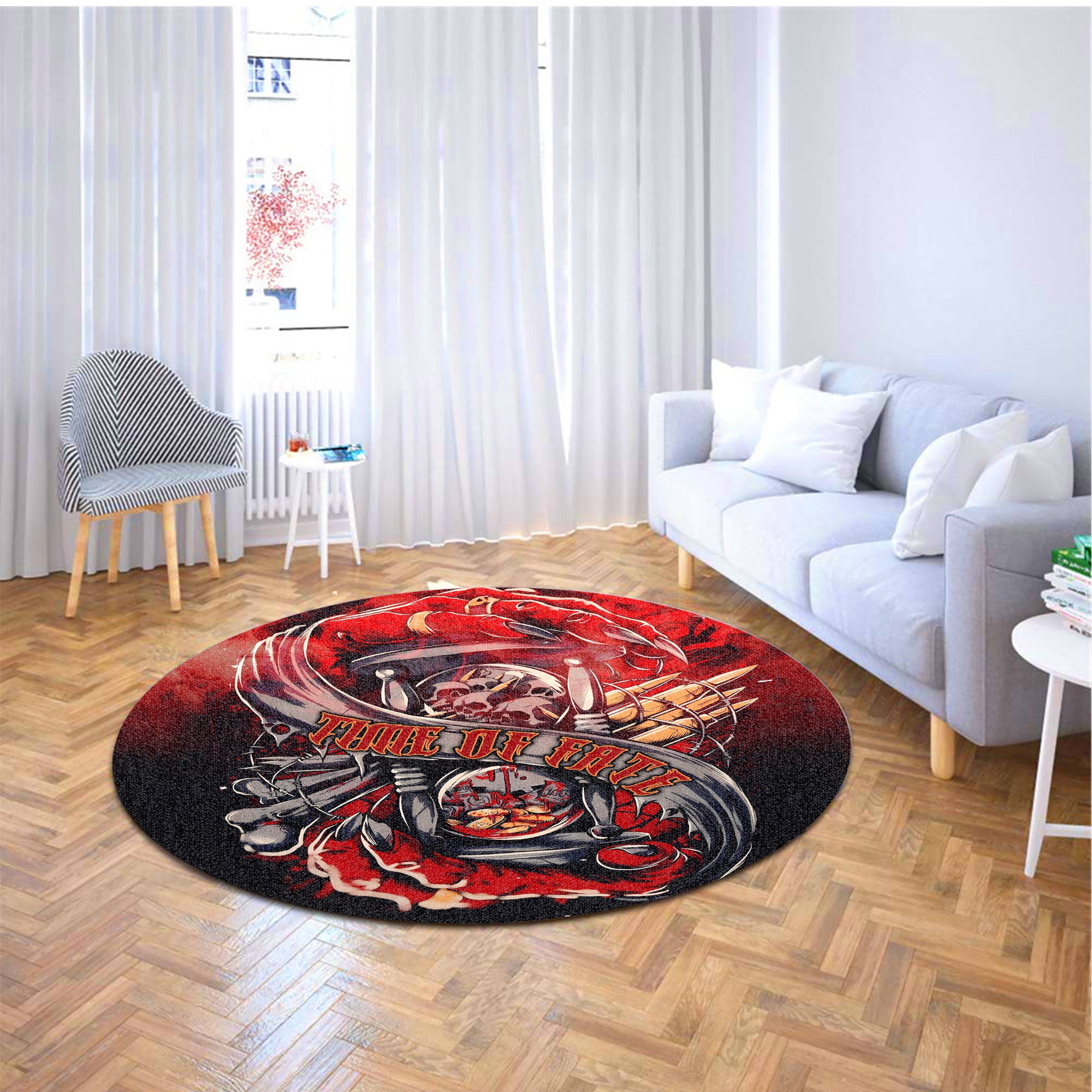 Time Of Fate Design Halloween Vibes Round Rug - TH02