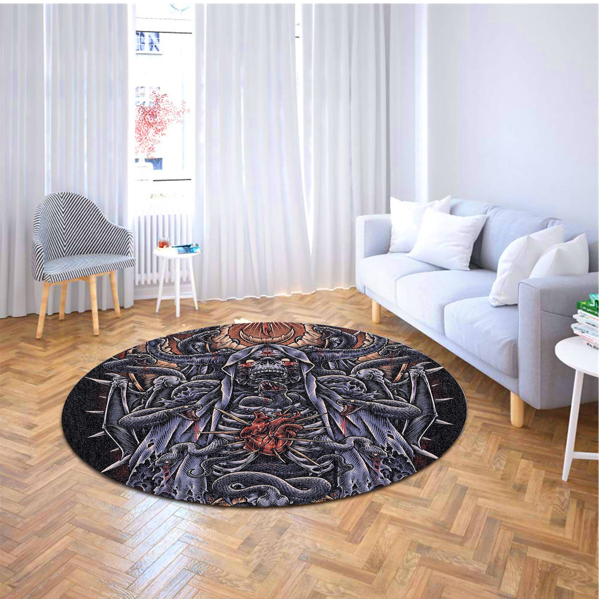 Serpent's Covenant Design Halloween Vibes Round Rug - TH02