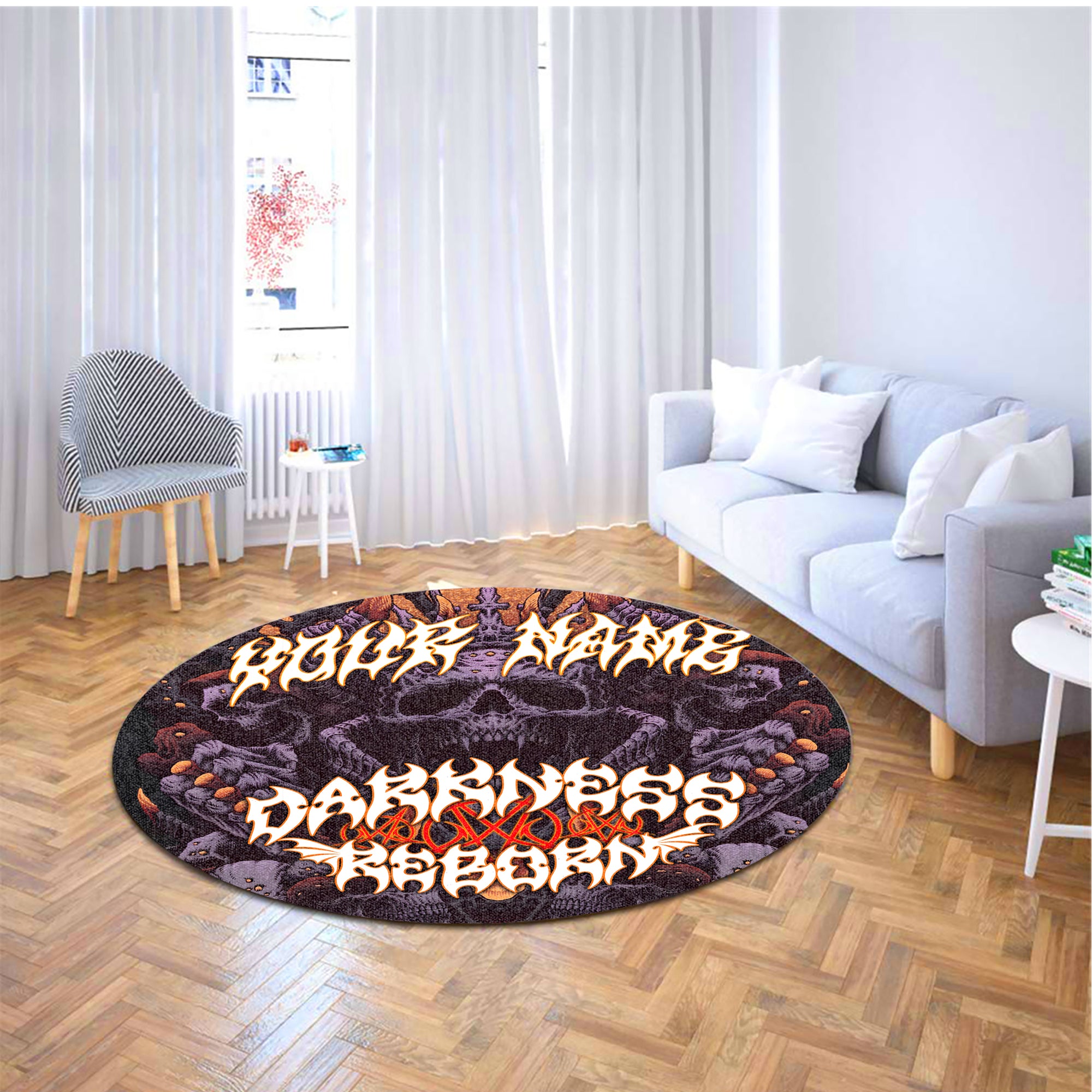 Personalised Darkness Reborn Design Halloween Vibes Round Rug - TH02