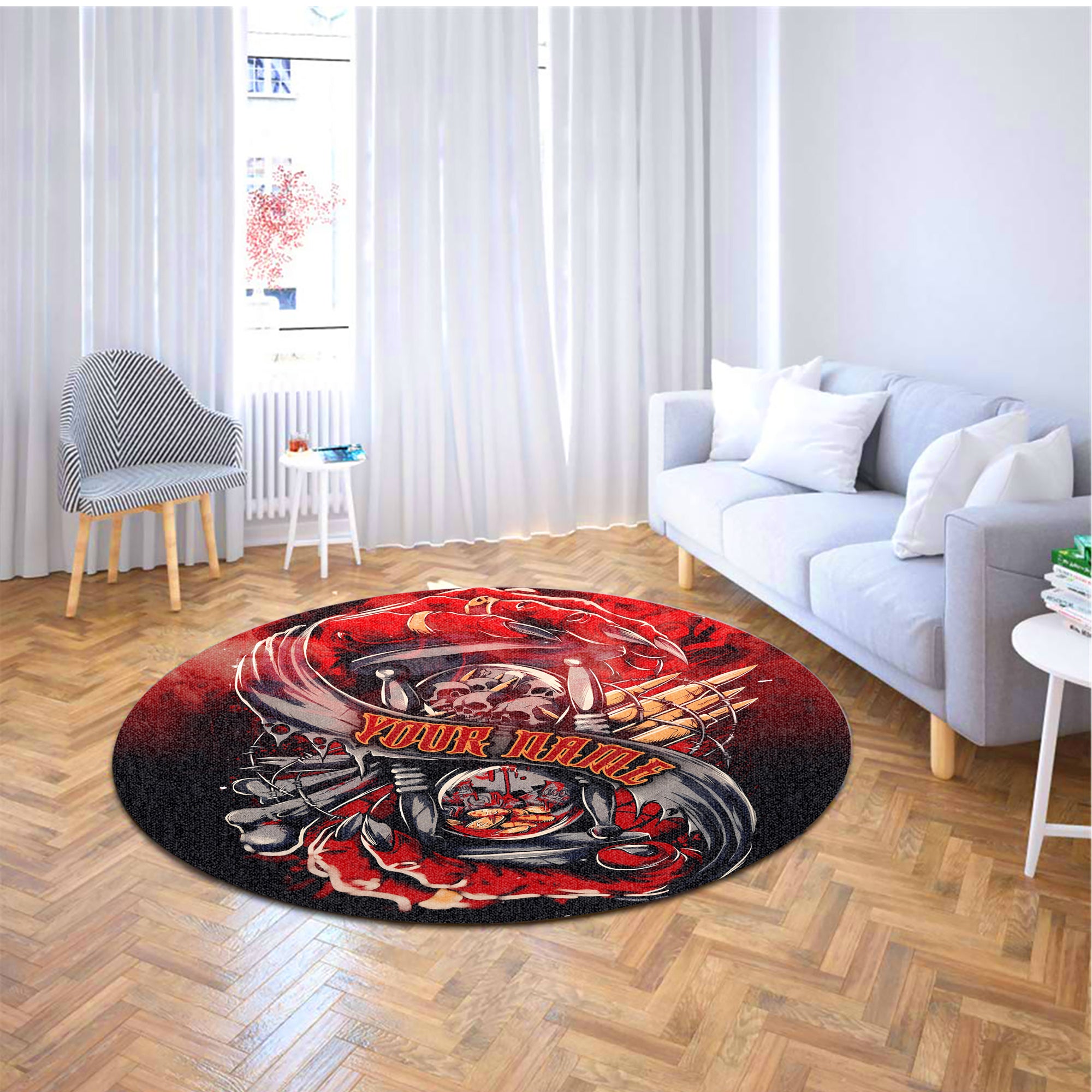 Personalised Time Of Fate Design Halloween Vibes Round Rug - TH02