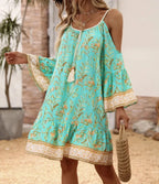 Floral Breeze Butterfly Sleeve Dress