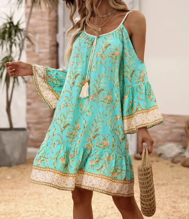 Floral Breeze Butterfly Sleeve Dress
