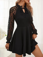 Elegant  Lady Sleeve V-Neck Dress