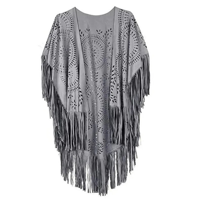 Velvet Dusk Tassel Shawl