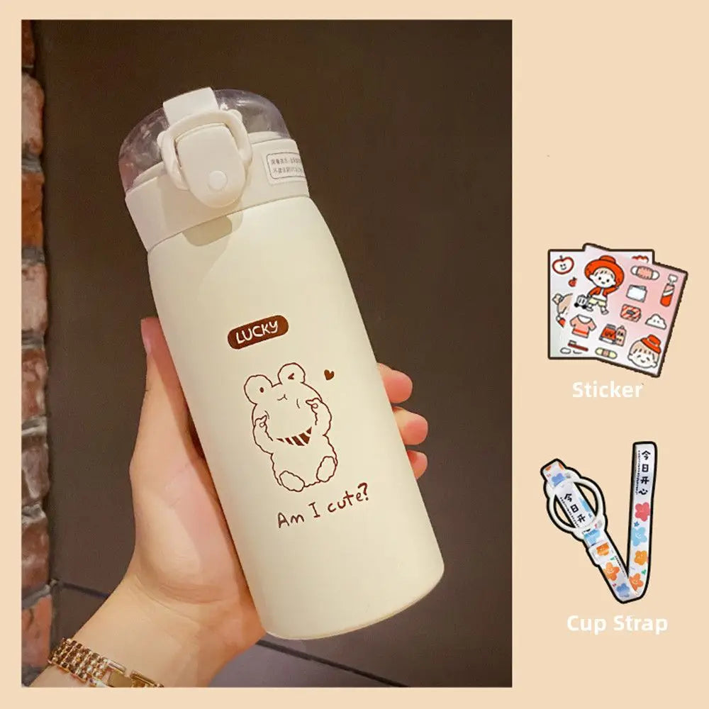 Cute Straw Thermos Bottle