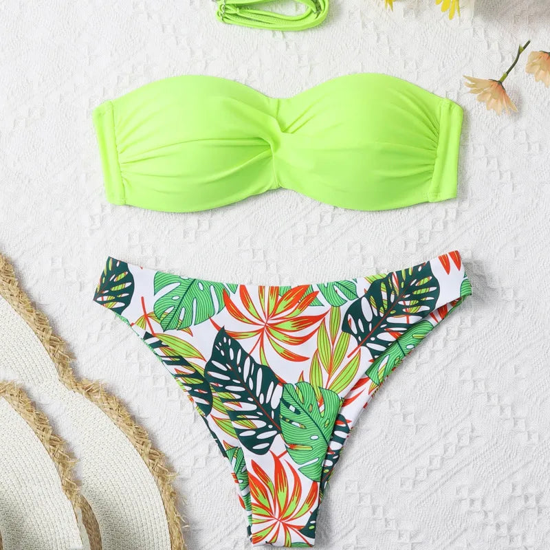 Twist Charm Bandeau Bikini Set