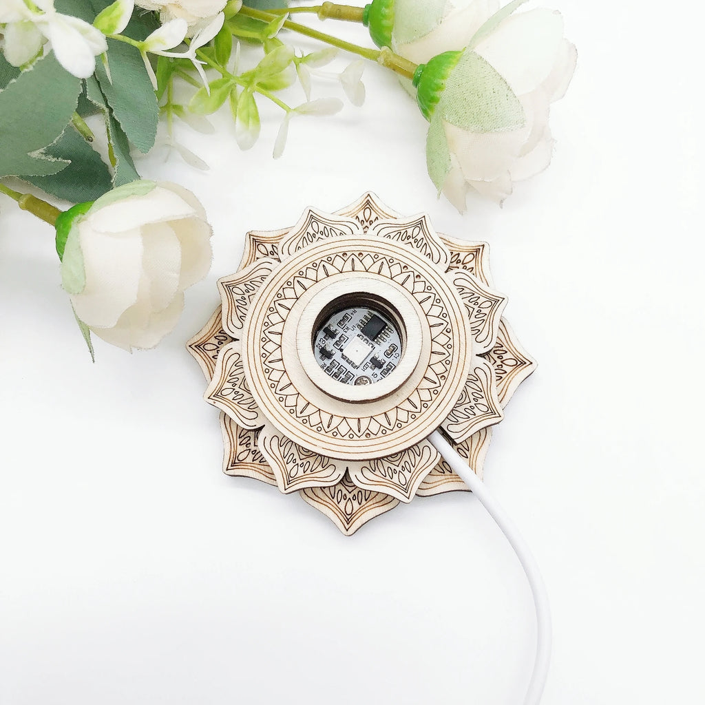 ZenBloom Wooden Lotus Decor