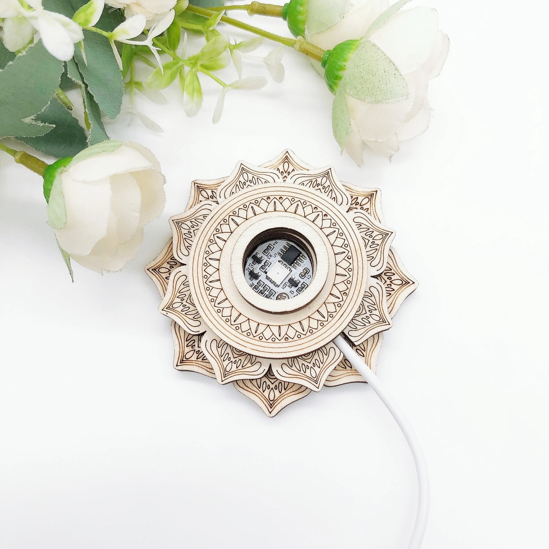 ZenBloom Wooden Lotus Decor