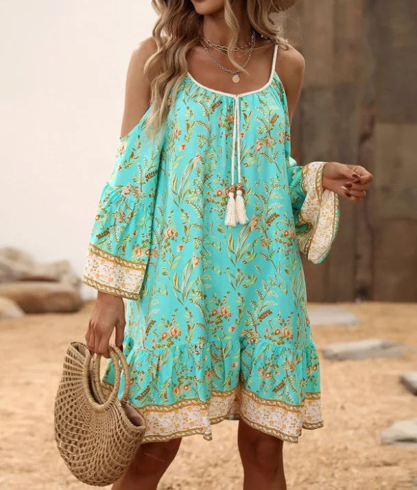 Floral Breeze Butterfly Sleeve Dress