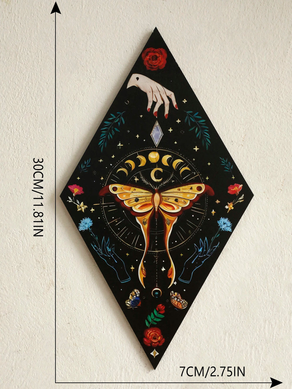 Mystic Wooden Wall Art – Butterfly & Moon Design