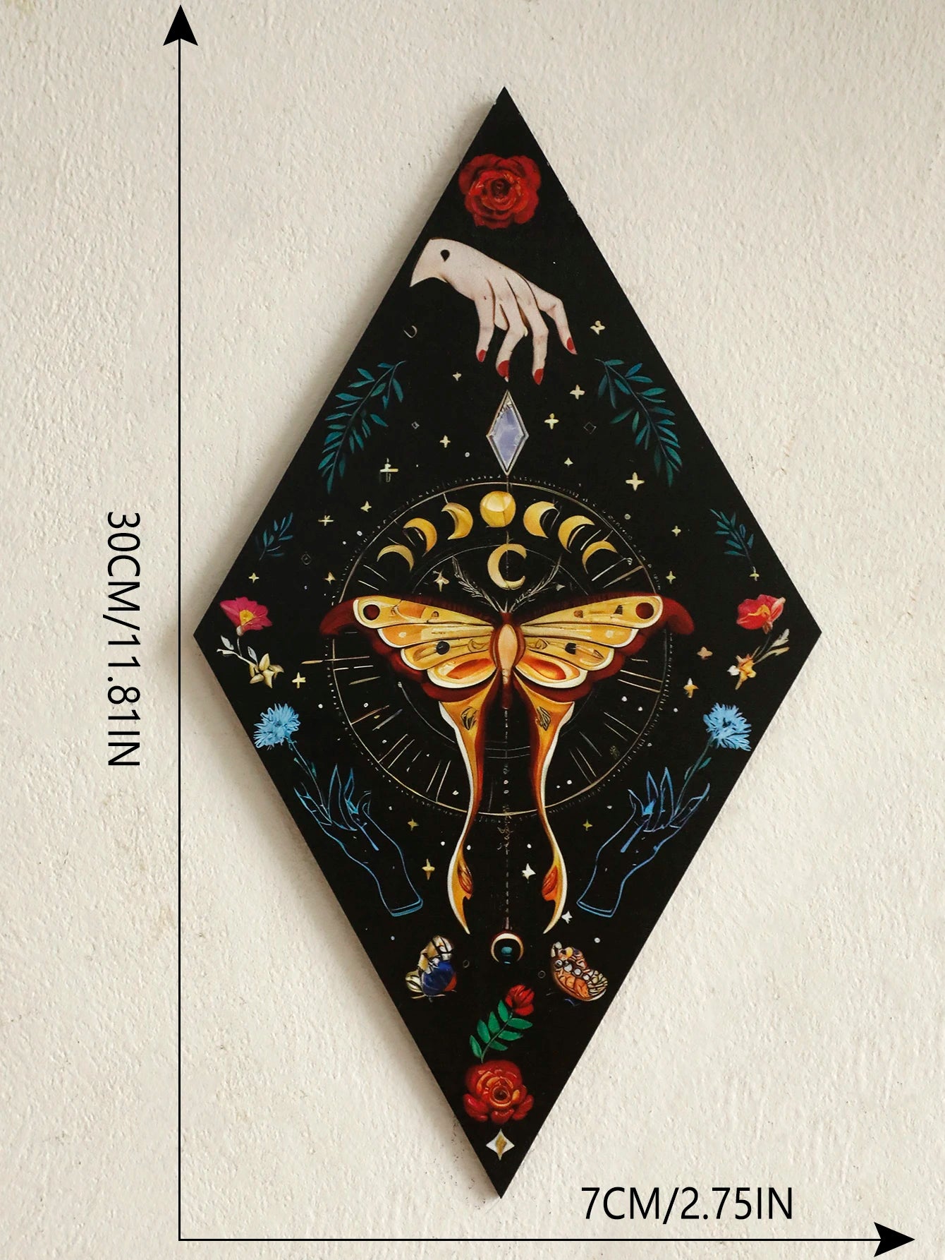 Mystic Wooden Wall Art – Butterfly & Moon Design