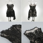 Valentina Sheer Lace Strapless Mini Dress