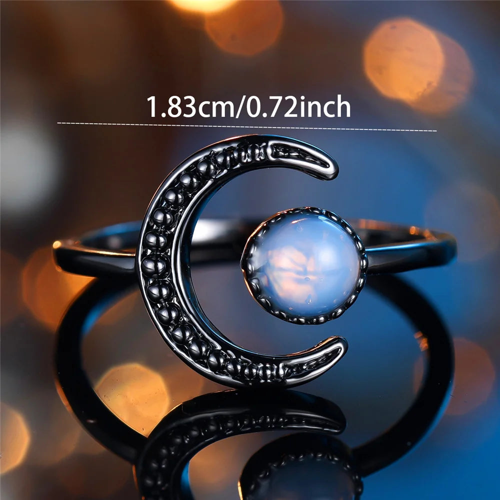 Midnight Moon Crystal Ring