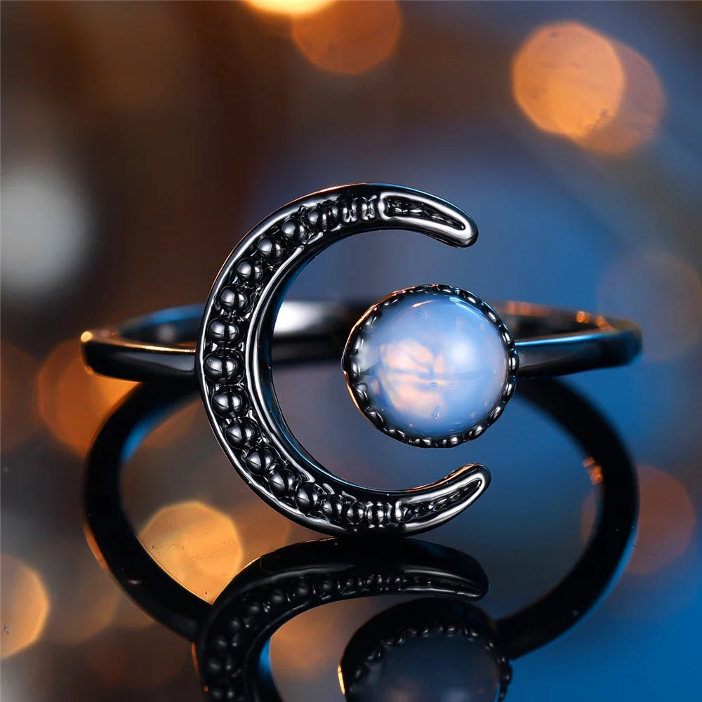 Midnight Moon Crystal Ring