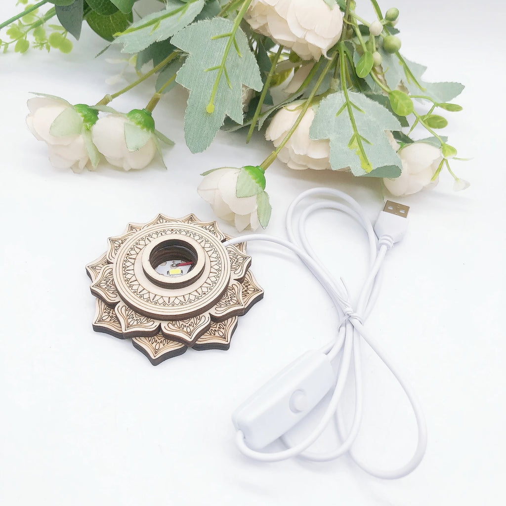 ZenBloom Wooden Lotus Decor