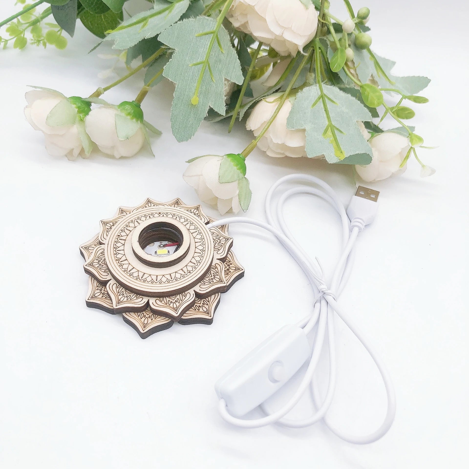 ZenBloom Wooden Lotus Decor