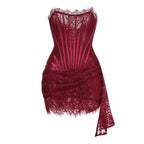 Valentina Sheer Lace Strapless Mini Dress