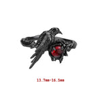 Black Raven & Red Gemstone Gothic Ring