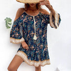 Floral Breeze Butterfly Sleeve Dress