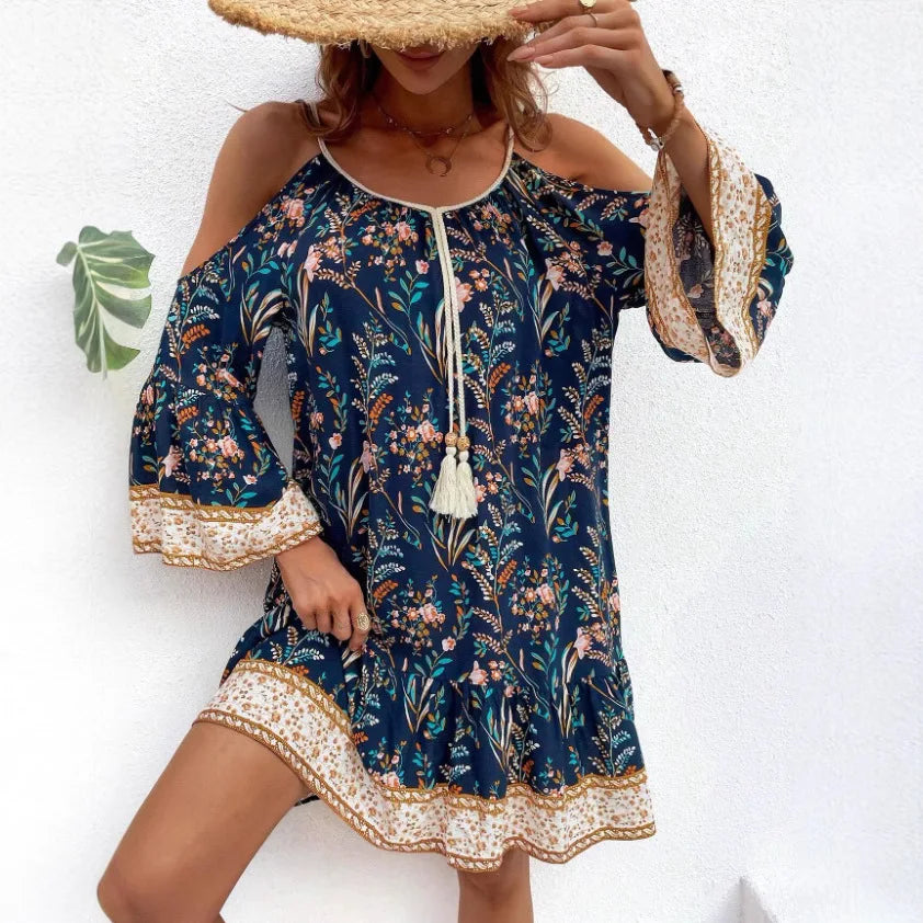 Floral Breeze Butterfly Sleeve Dress