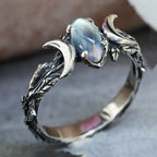 Celestial Glow Moon Ring Vintage Zircon Sparkle
