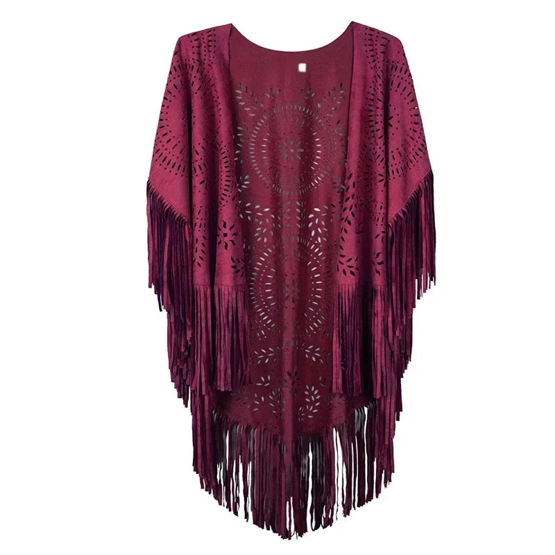 Velvet Dusk Tassel Shawl