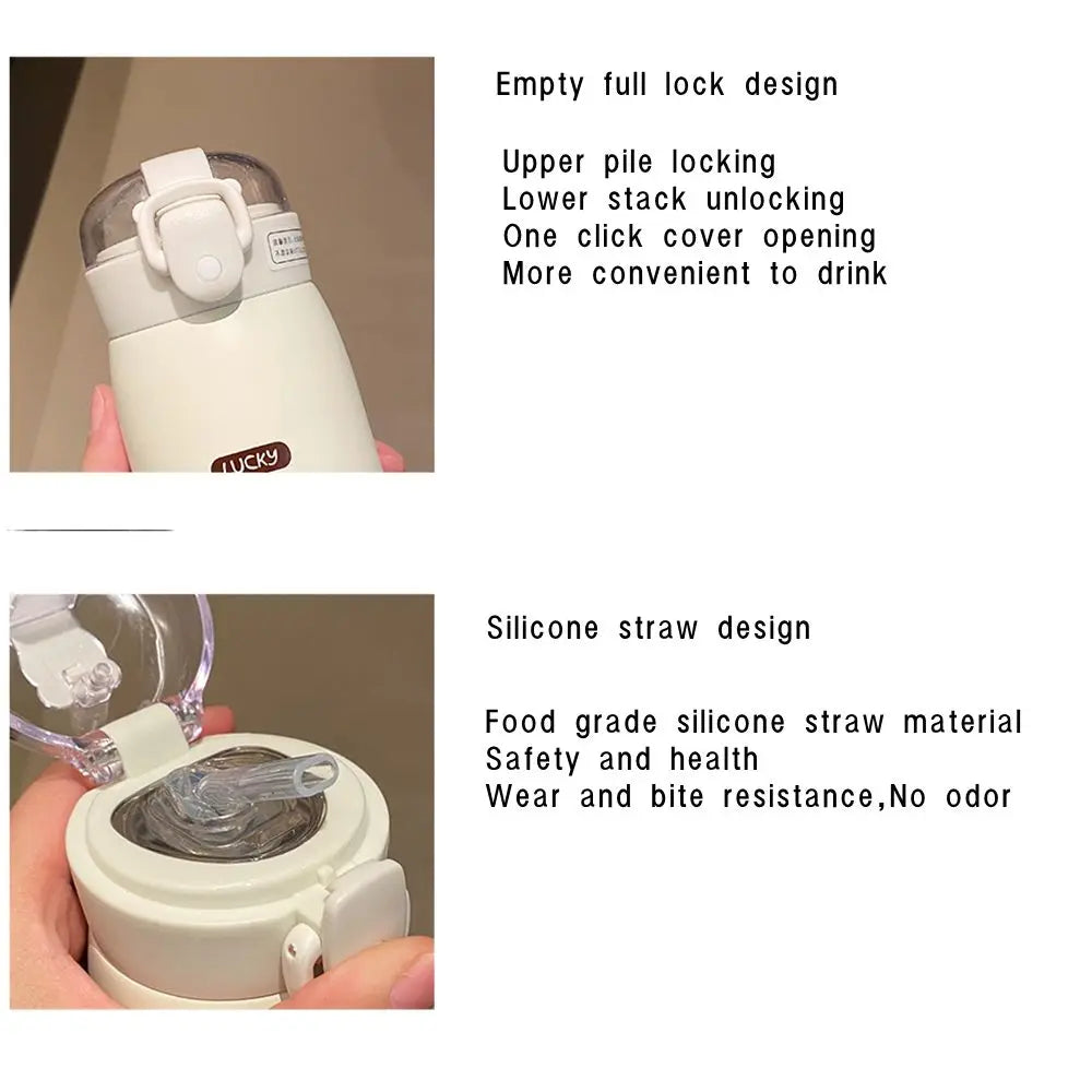 Cute Straw Thermos Bottle