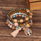 Boho Tree of Life Beaded Bracelet Set
