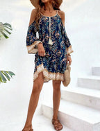 Floral Breeze Butterfly Sleeve Dress