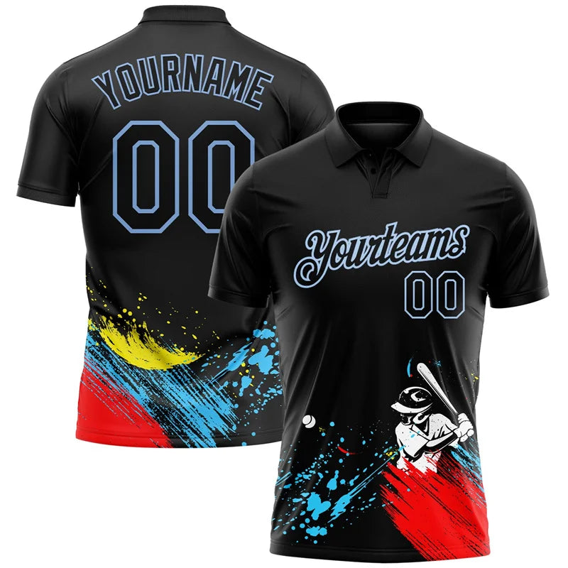 Personality Graffiti Print Custom Polo Shirts Summer Trend New - AL01
