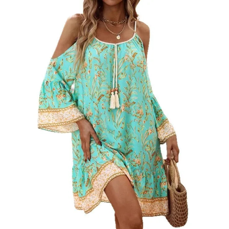Floral Breeze Butterfly Sleeve Dress