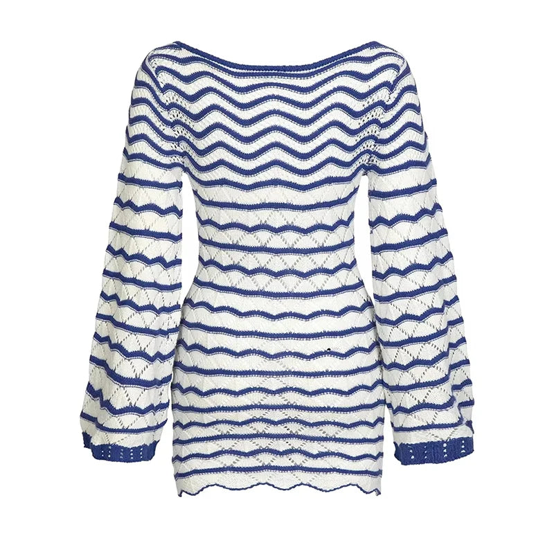 Seabreeze – Flowy V-Neck Pullover Dress