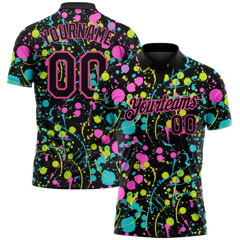 Personality Graffiti Print Custom Polo Shirts Summer Trend New - AL01