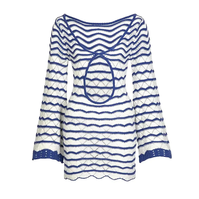 Seabreeze – Flowy V-Neck Pullover Dress