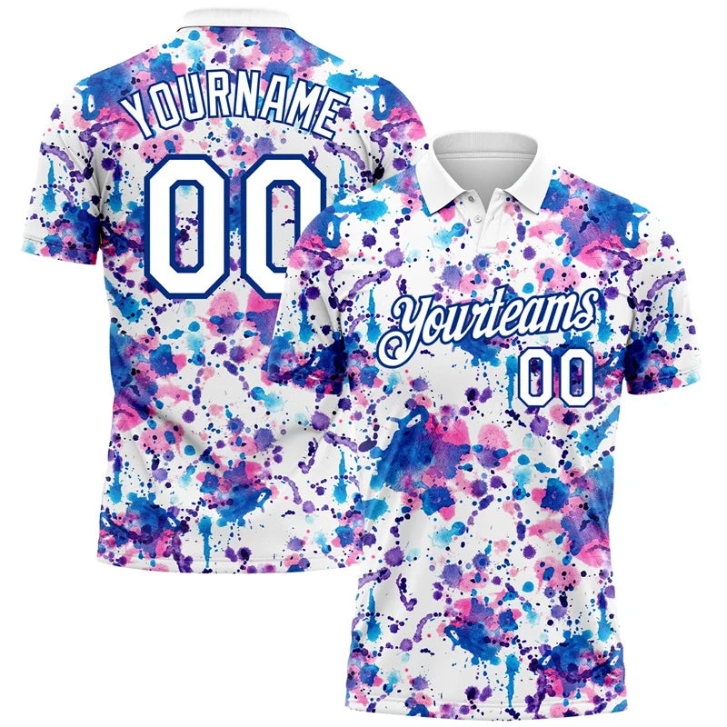 Personality Graffiti Print Custom Polo Shirts Summer Trend New - AL01