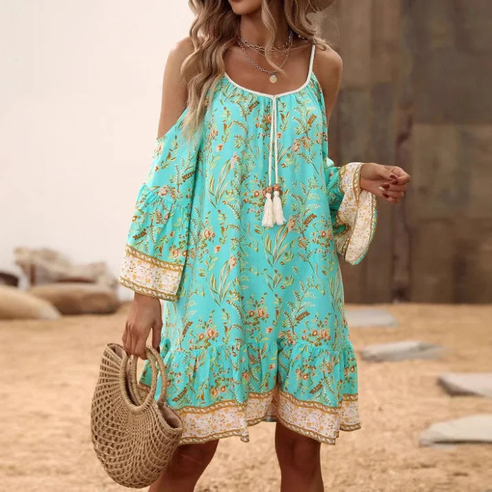 Floral Breeze Butterfly Sleeve Dress