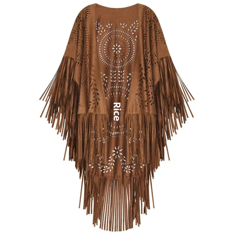 Velvet Dusk Tassel Shawl