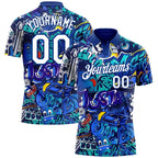 Personality Graffiti Print Custom Polo Shirts Summer Trend New - AL01