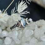 Celestial Glow Moon Ring Vintage Zircon Sparkle