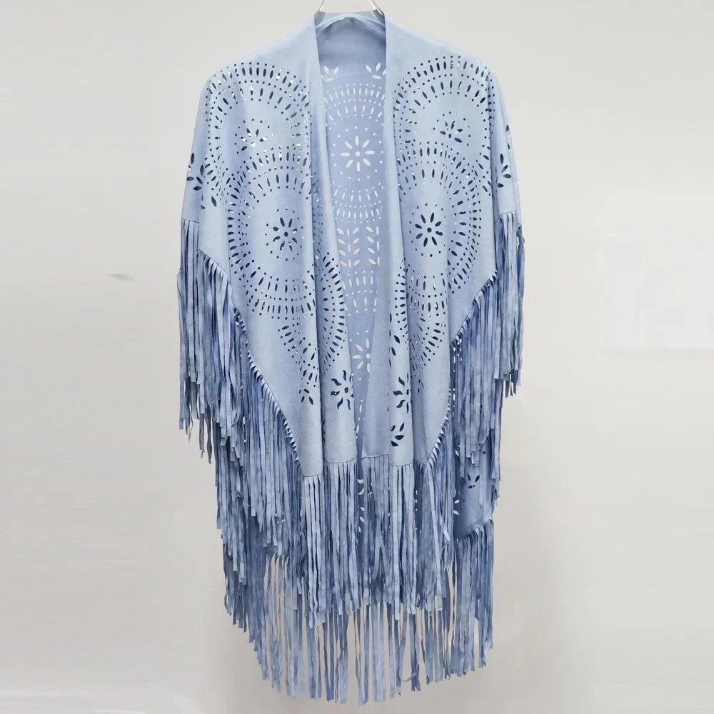 Velvet Dusk Tassel Shawl