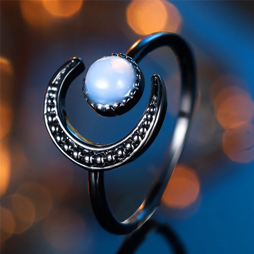Midnight Moon Crystal Ring